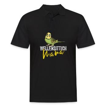 Wellensittich Vogel - Männer Poloshirt - Schwarz - Vorne - Kai (181cm)