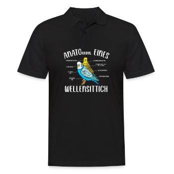 Wellensittich Vogel - Männer Poloshirt - Schwarz - Vorne - Kai (181cm)