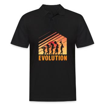 Human Evolution Guitar Band Retro Vintage - Männer Poloshirt - Schwarz - Vorne - Kai (181cm)