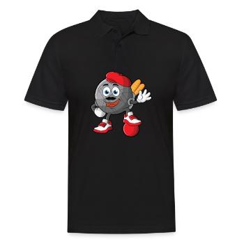 Petanque Boule Game Set Boccia - Men's Polo Shirt - black - Front - Kai (181cm)