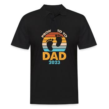 Promoted To Dad 2023 Retro Sunset - Männer Poloshirt - Schwarz - Vorne - Kai (181cm)