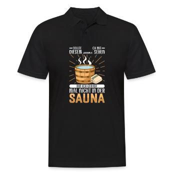 Sauna - Männer Poloshirt - Schwarz - Vorne - Kai (181cm)