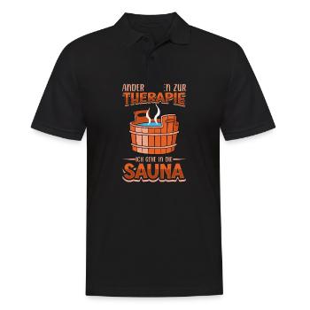 Sauna - Männer Poloshirt - Schwarz - Vorne - Kai (181cm)