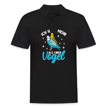 Wellensittich Nymphensittich Papagei Vogelkäfig - Männer Poloshirt - Schwarz - Vorne - Kai (181cm)