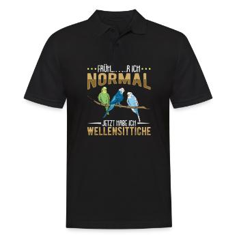 Wellensittich Nymphensittich Papagei Vogelkäfig - Männer Poloshirt - Schwarz - Vorne - Kai (181cm)