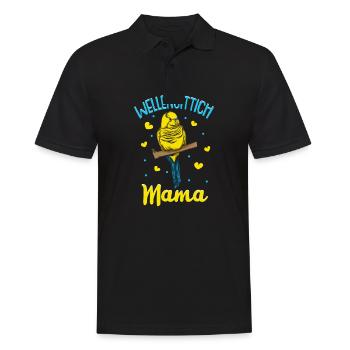 Wellensittich Nymphensittich Papagei Vogelkäfig - Männer Poloshirt - Schwarz - Vorne - Kai (181cm)