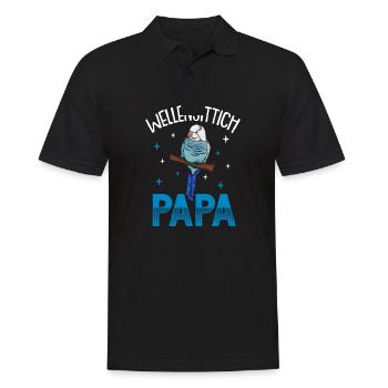 Wellensittich Nymphensittich Papagei Vogelkäfig - Männer Poloshirt - Schwarz - Vorne - Kai (181cm)