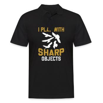 Falconer I Play With Sharp Objects - Men's Polo Shirt - black - Front - Kai (181cm)