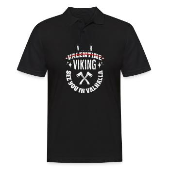 Valentins Tag Wikinger Nordmann Geschenk - Männer Poloshirt - Schwarz - Vorne - Kai (181cm)