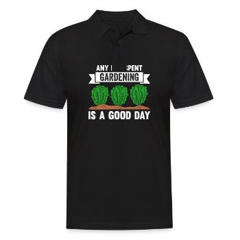 Any Day Spent Gardening Is A Good Day - Men's Polo Shirt - black - Front - Kai (181cm)