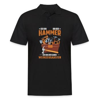 Ich bin nicht nur Hammer bin der Werkzeugkasten - Männer Poloshirt - Schwarz - Vorne - Kai (181cm)