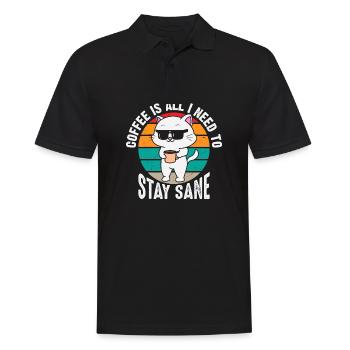 Kaffee Ist Alles Was Ich Brauche - Männer Poloshirt - Schwarz - Vorne - Kai (181cm)