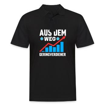 Aus dem Weg Geringverdiener lustig - Männer Poloshirt - Schwarz - Vorne - Kai (181cm)