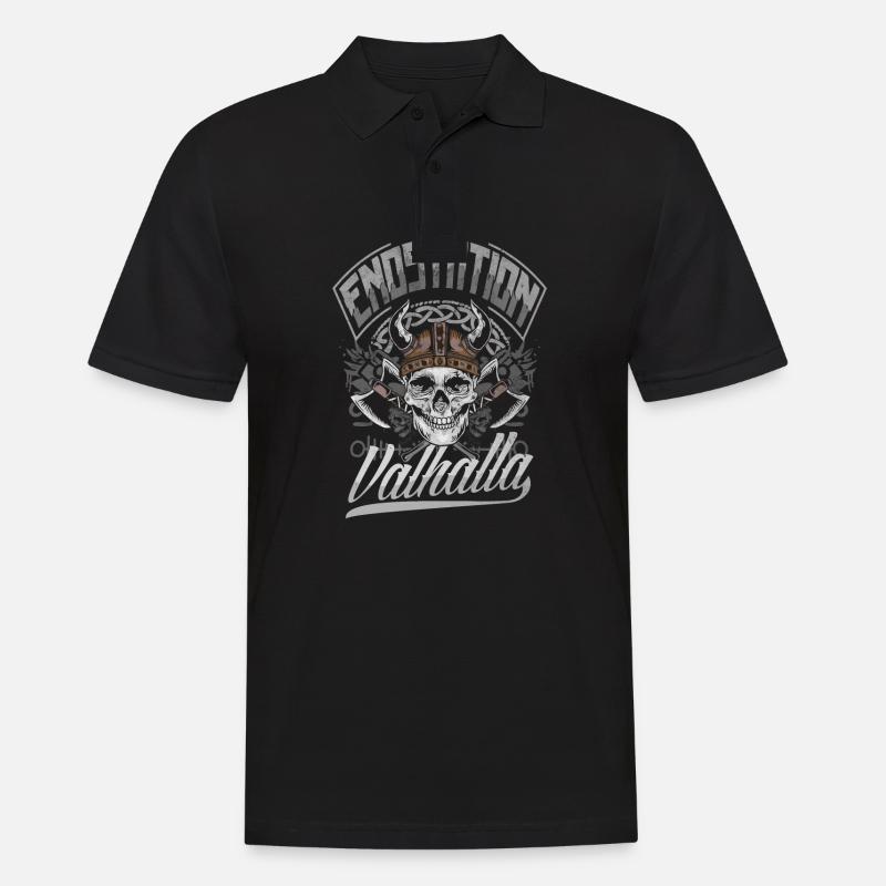 Endstation Valhalla Wikinger Krieger - Männer Poloshirt - Schwarz