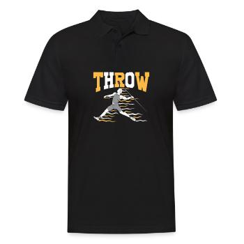 Speerwurfstrecker Leichtathletik Speerwerfer - Männer Poloshirt - Schwarz - Vorne - Kai (181cm)