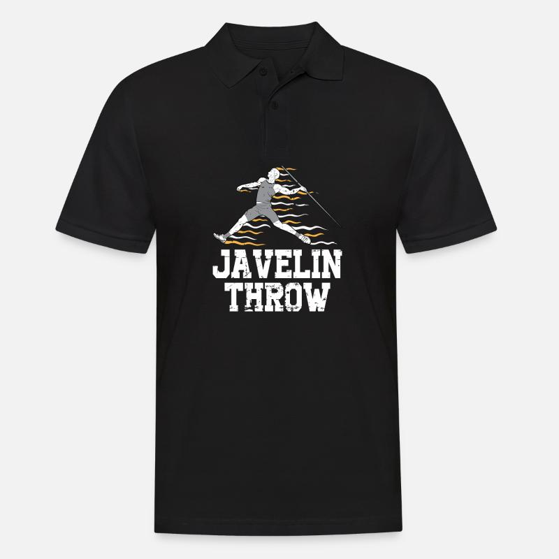 Speerwurfstrecker Leichtathletik Speerwerfer - Männer Poloshirt - Schwarz