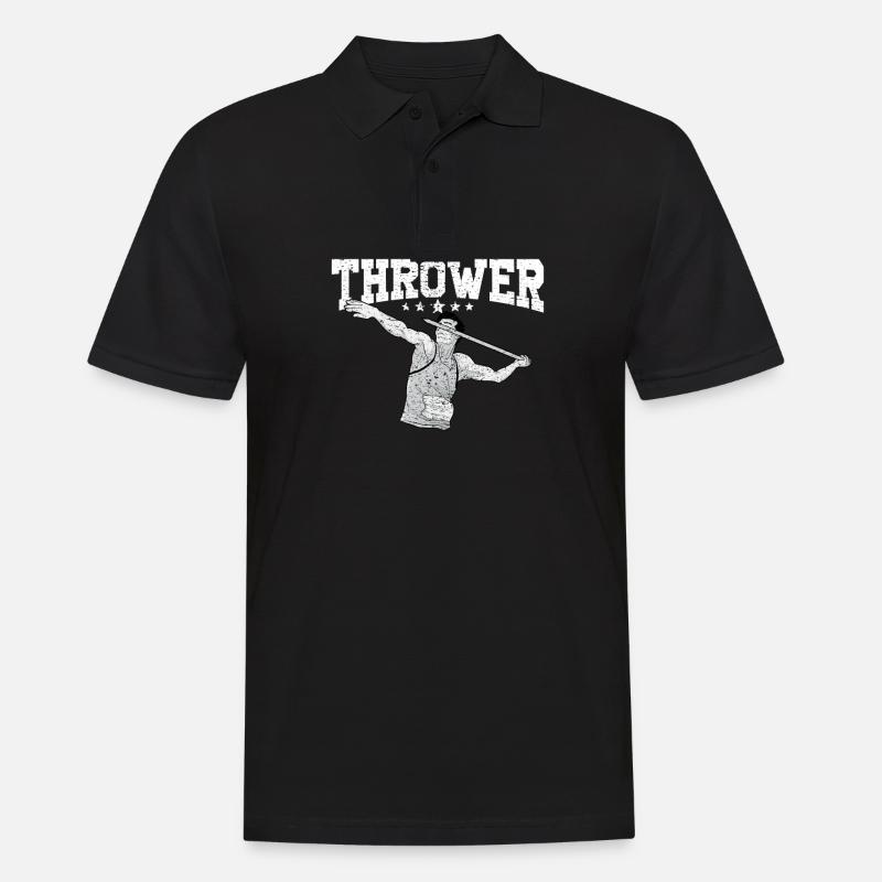 Speerwurfstrecker Leichtathletik Speerwerfer - Männer Poloshirt - Schwarz