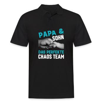 Papa und Sohn das perfekte Chaos Team - Männer Poloshirt - Schwarz - Vorne - Kai (181cm)