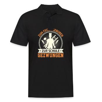 Zum Fegen geboren zur Schule gezwungen - Männer Poloshirt - Schwarz - Vorne - Kai (181cm)