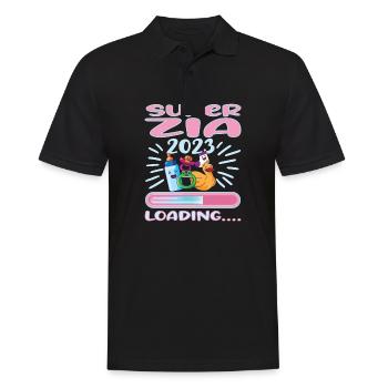 Super Zia 2023 Loading.... - Männer Poloshirt - Schwarz - Vorne - Kai (181cm)