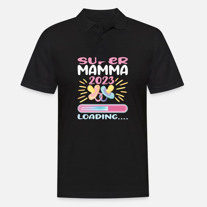 Super Mamma Loading... - Männer Poloshirt - Schwarz