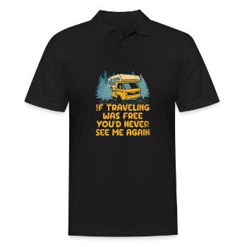 Si voyager était gratuit voyage drôle voyageur - Polo Homme - noir - Devant - Kai (181cm)