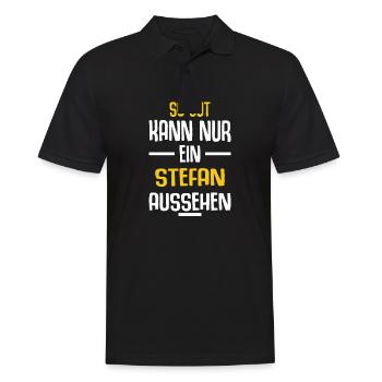 Stefan Vorname Name Geburtstag - Männer Poloshirt - Schwarz - Vorne - Kai (181cm)