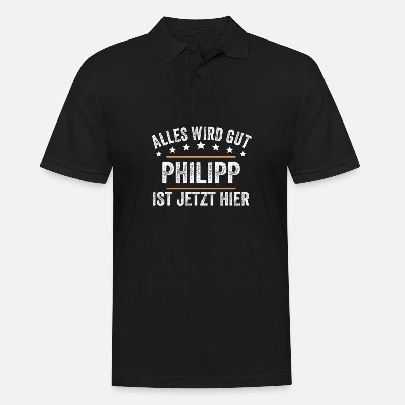 Philipp Vorname Name Geburtstag - Männer Poloshirt - Schwarz