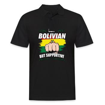 Not Bolivian But Supportive Travel Tourist - Männer Poloshirt - Schwarz - Vorne - Kai (181cm)