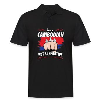 Pas cambodgien mais touristique de voyage de soutien - Polo Homme - noir - Devant - Kai (181cm)