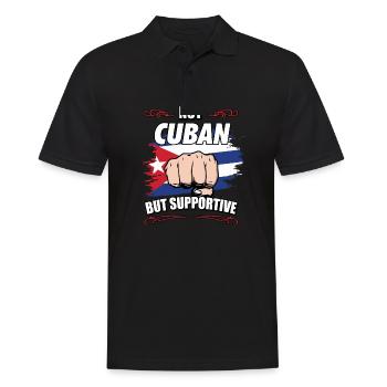 Not Cuban But Supportive Travel Tourist Cuban Cuba - Männer Poloshirt - Schwarz - Vorne - Kai (181cm)