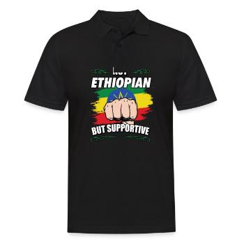 Not Ethiopian But Supportive Travel Tourist - Men's Polo Shirt - black - Front - Kai (181cm)