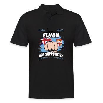 Not Fijian But Supportive Travel Tourist Fijian - Männer Poloshirt - Schwarz - Vorne - Kai (181cm)