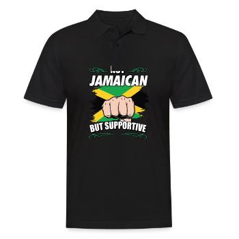 Not Jamaican But Supportive Travel Tourist Jamaica - Männer Poloshirt - Schwarz - Vorne - Kai (181cm)