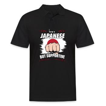Not Japanese But Supportive Travel Tourist - Men's Polo Shirt - black - Front - Kai (181cm)