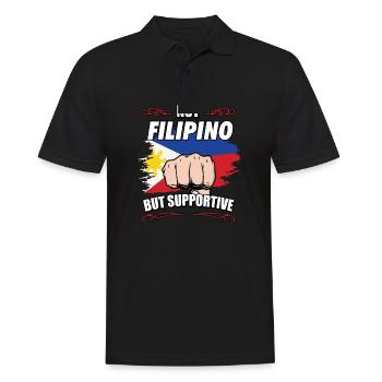 Not Filipino But Supportive Travel Tourist - Men's Polo Shirt - black - Front - Kai (181cm)