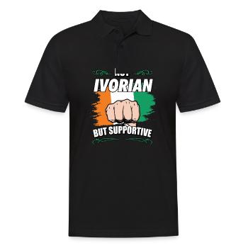 Pas ivoirien mais un touriste de voyage solidaire ivoire - Polo Homme - noir - Devant - Kai (181cm)