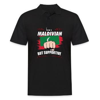 Not Maldivian But Supportive Travel Tourist - Männer Poloshirt - Schwarz - Vorne - Kai (181cm)
