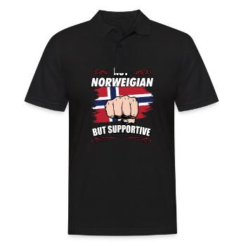 Pas norvégien mais touristique de voyage de soutien Norvège - Polo Homme - noir - Devant - Kai (181cm)