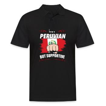 Not Peruvian But Supportive Travel Tourist - Männer Poloshirt - Schwarz - Vorne - Kai (181cm)