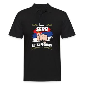 Pas serbe mais soutien touristique serbe Serbie - Polo Homme - noir - Devant - Kai (181cm)