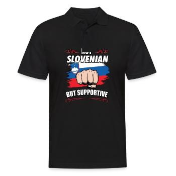 Pas slovène mais touristique de voyage de soutien - Polo Homme - noir - Devant - Kai (181cm)