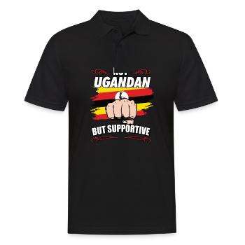 Not Ugandan But Supportive Travel Tourist Ugandan - Men's Polo Shirt - black - Front - Kai (181cm)