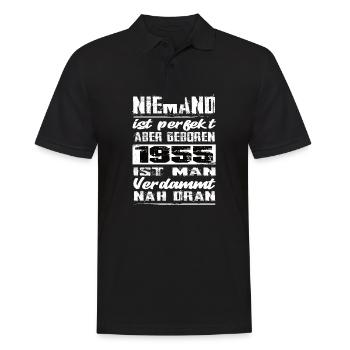 Niemand Is Perfekt Aber geboren 1955 Geburtstag - Männer Poloshirt - Schwarz - Vorne - Kai (181cm)