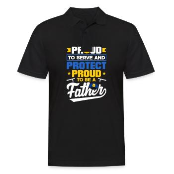 Proud to Protect Father's Day Design for Policeman - Männer Poloshirt - Schwarz - Vorne - Kai (181cm)