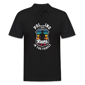 Policing runs in the Family Father's Day Design - Männer Poloshirt - Schwarz - Vorne - Kai (181cm)