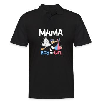 Mama Boy or Girl Gender Reveal Pregnancy Announcem - Men's Polo Shirt - black - Front - Kai (181cm)