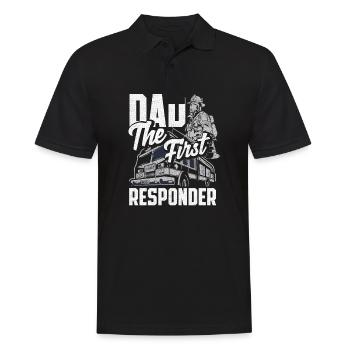 Dad the first Responder Firefighter Design for - Männer Poloshirt - Schwarz - Vorne - Kai (181cm)
