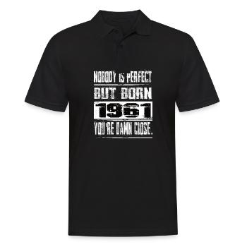No one is perfect but born 1961 birthday - Men's Polo Shirt - black - Front - Kai (181cm)