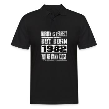 No one is perfect but born 1982 birthday - Men's Polo Shirt - black - Front - Kai (181cm)